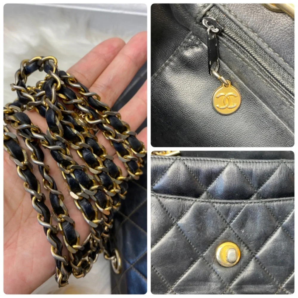 ❌SOLD ON E🅱️🅰️Y❌CHANEL CC black quilted shoulder bag CC logo turn lock Bag 💮 - Picture 17 of 17